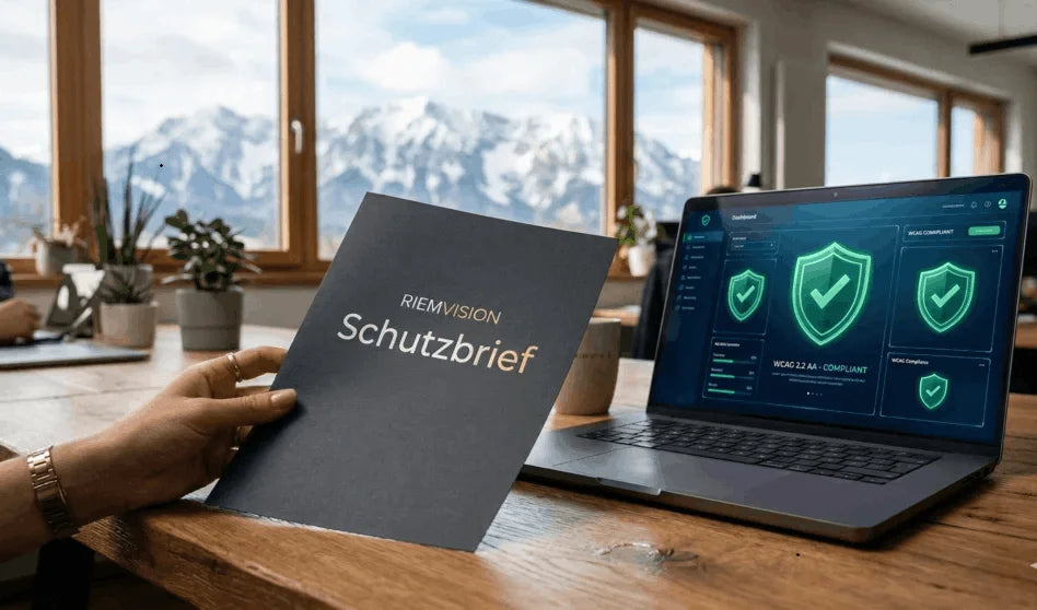 RIEMVISION Schutzbrief schützt zu 100% vor Barrierefreiheit Abmahnungen